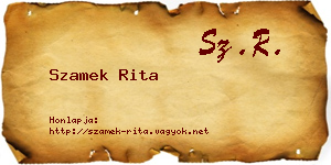 Szamek Rita névjegykártya